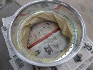 CLUB LINEA ﾘﾑ修理 3-塗装剥離→溶接修理→研磨